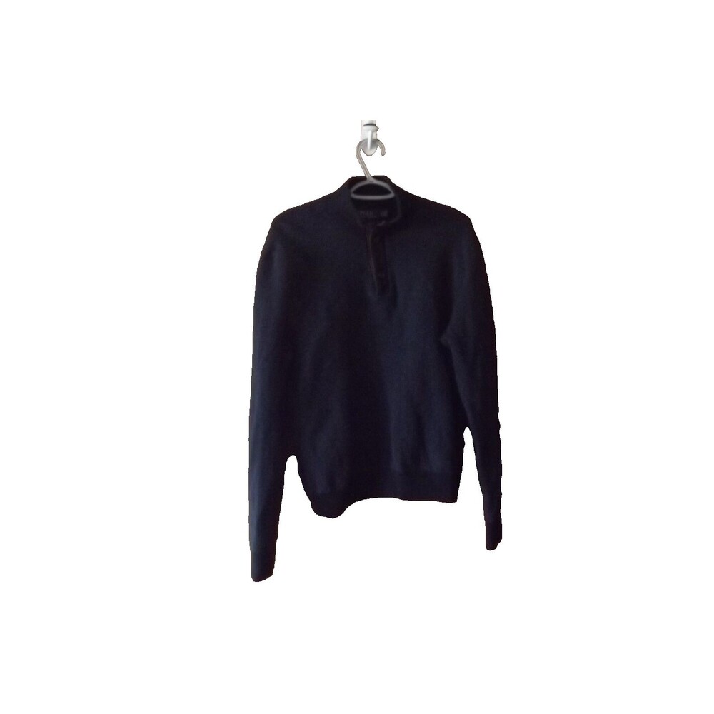Polo Ralph Lauren Mens XL Polo Blue 1/4 Button Up Pullover Sweater Merino Wool